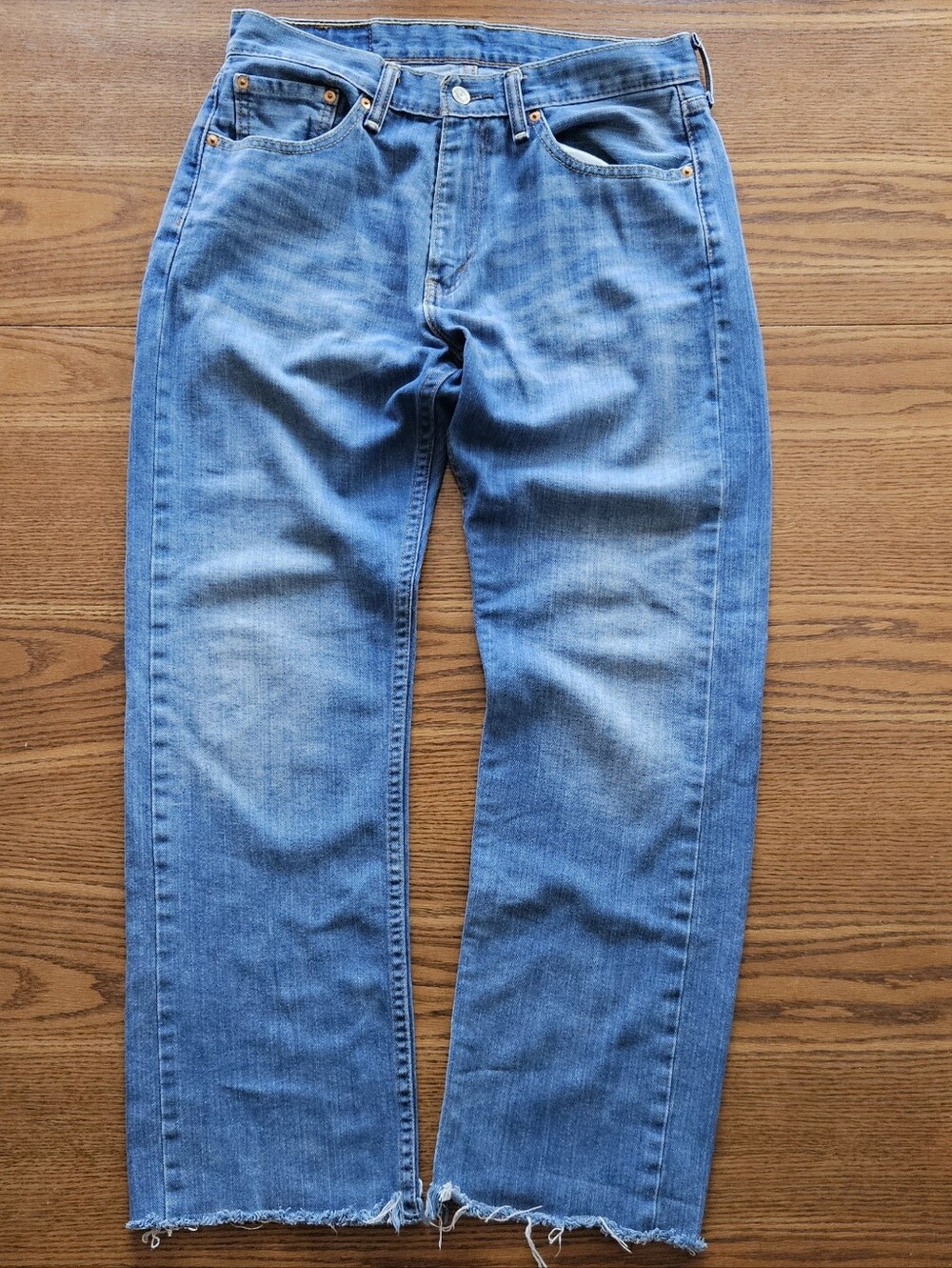 Levi’s 505 Men's Size 32 Altered To 28 Inseam Women’s Raw Hem Crop 100% Cotton